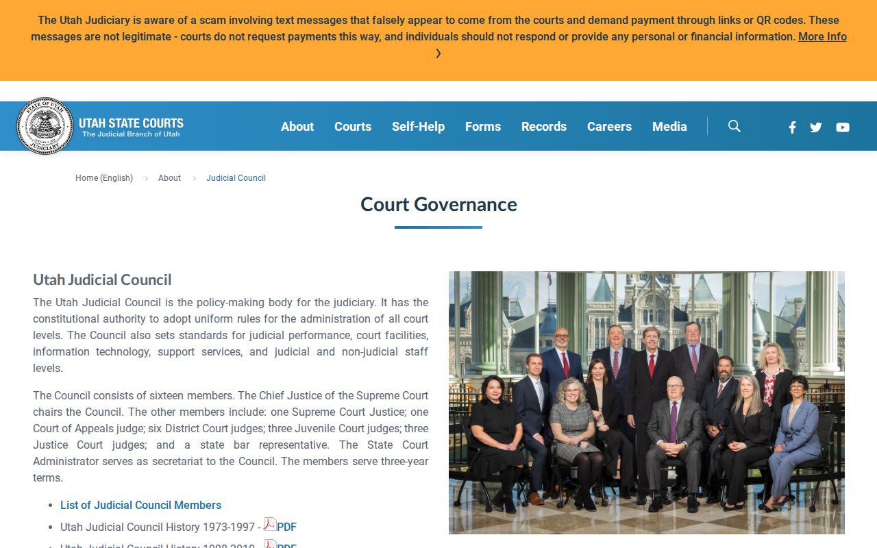 Utah court administration and docket data office