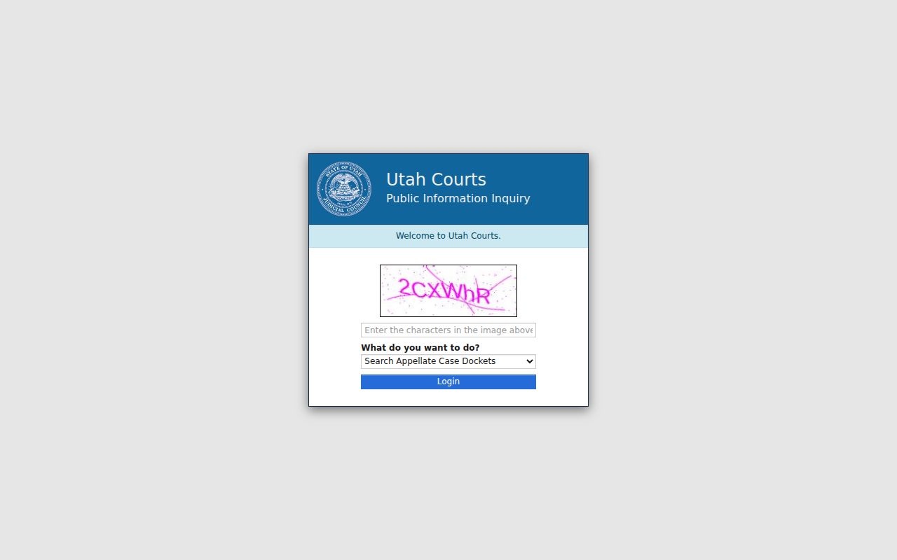Utah appellate case docket search and appeal record